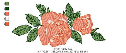 Roses embroidery designs - Flower embroidery design machine embroidery pattern - Rose embroidery file - Flowers for towels embroidery pes Marcia Embroidery