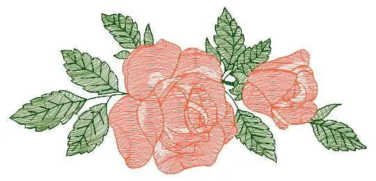 Roses embroidery designs - Flower embroidery design machine embroidery pattern - Rose embroidery file - Flowers for towels embroidery pes Marcia Embroidery
