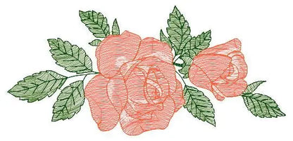 Roses embroidery designs - Flower embroidery design machine embroidery pattern - Rose embroidery file - Flowers for towels embroidery pes Marcia Embroidery