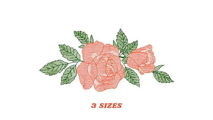 Roses embroidery designs - Flower embroidery design machine embroidery pattern - Rose embroidery file - Flowers for towels embroidery pes Marcia Embroidery
