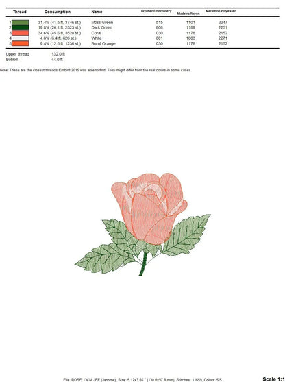 Roses embroidery designs - Flower embroidery design machine embroidery pattern - Rose embroidery file - Flowers for towels embroidery pes Marcia Embroidery