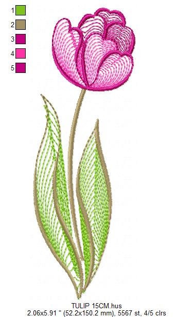 Delicate Tulip embroidery designs - Flower embroidery design machine embroidery pattern - Floral embroidery file - instant download pes jef Marcia Embroidery
