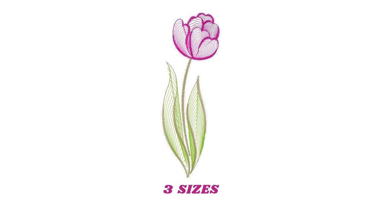 Delicate Tulip embroidery designs - Flower embroidery design machine embroidery pattern - Floral embroidery file - instant download pes jef Marcia Embroidery