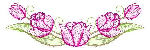 Tulip embroidery designs - Flower embroidery design machine embroidery pattern - Flower wreath laurel embroidery file - instant download pes