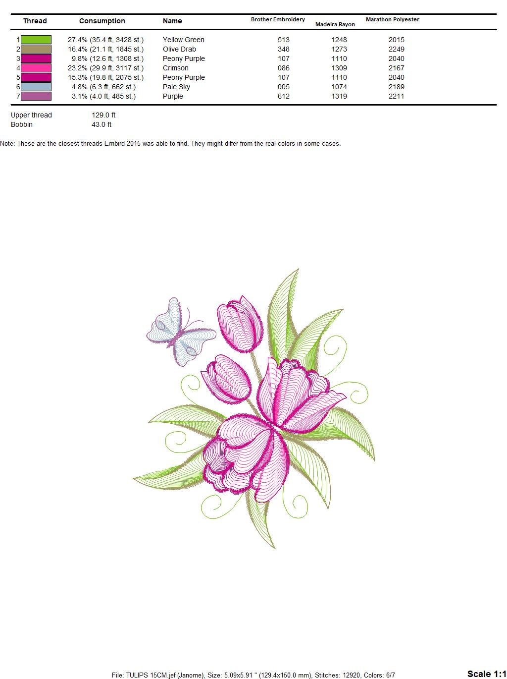 Tulip embroidery designs - Flower embroidery design machine embroidery pattern - Flower corner embroidery file - instant download pes floral