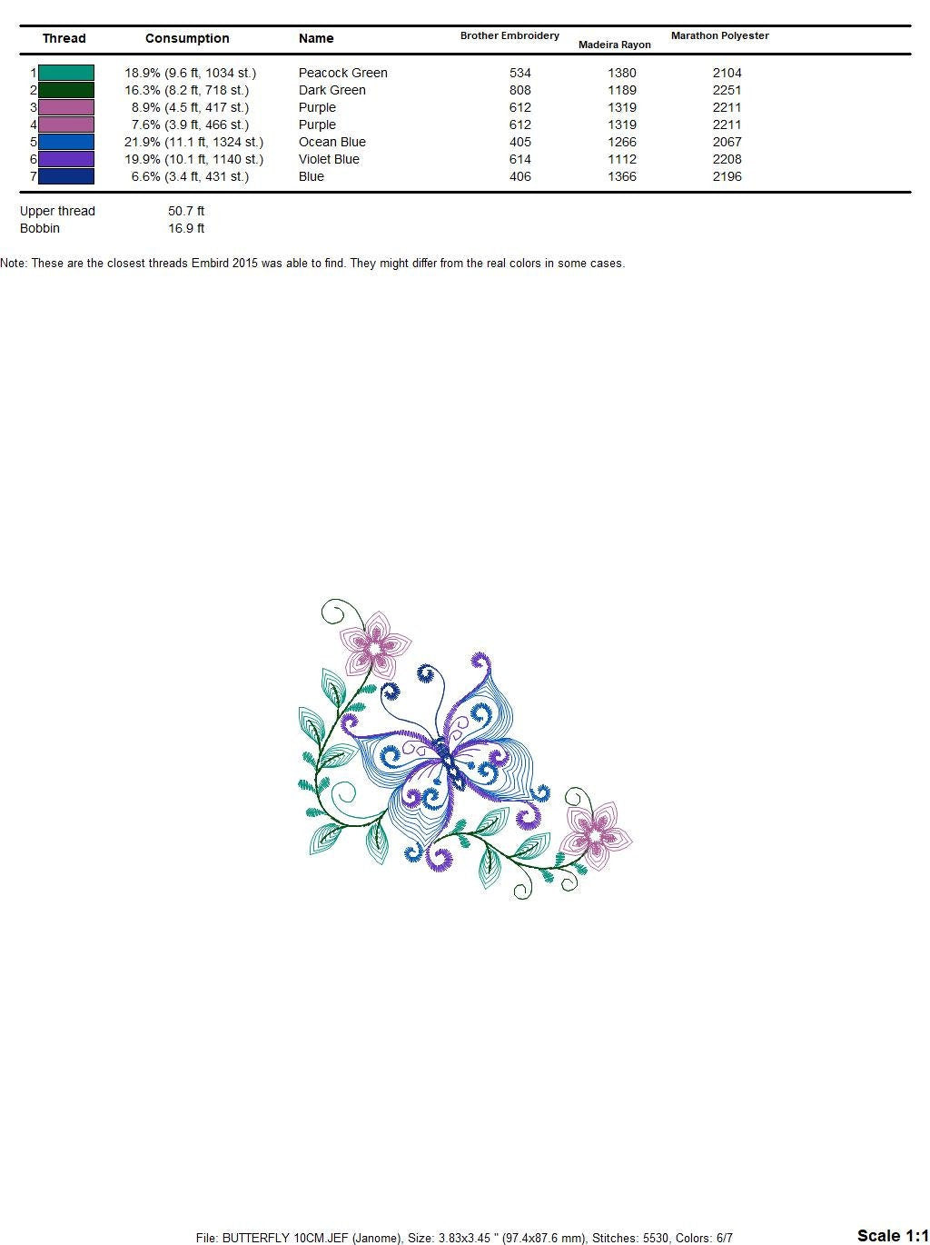 Butterfly embroidery design - Delicate Flowers embroidery designs machine embroidery pattern - baby girl embroidery file - instant download Marcia Embroidery