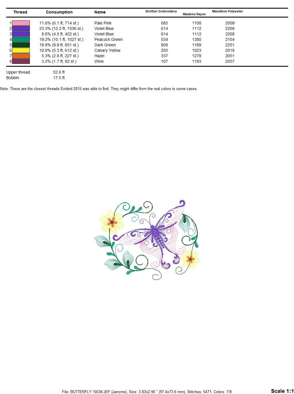 Butterfly embroidery design - Delicate Flowers embroidery designs machine embroidery pattern - baby girl embroidery file - instant download Marcia Embroidery