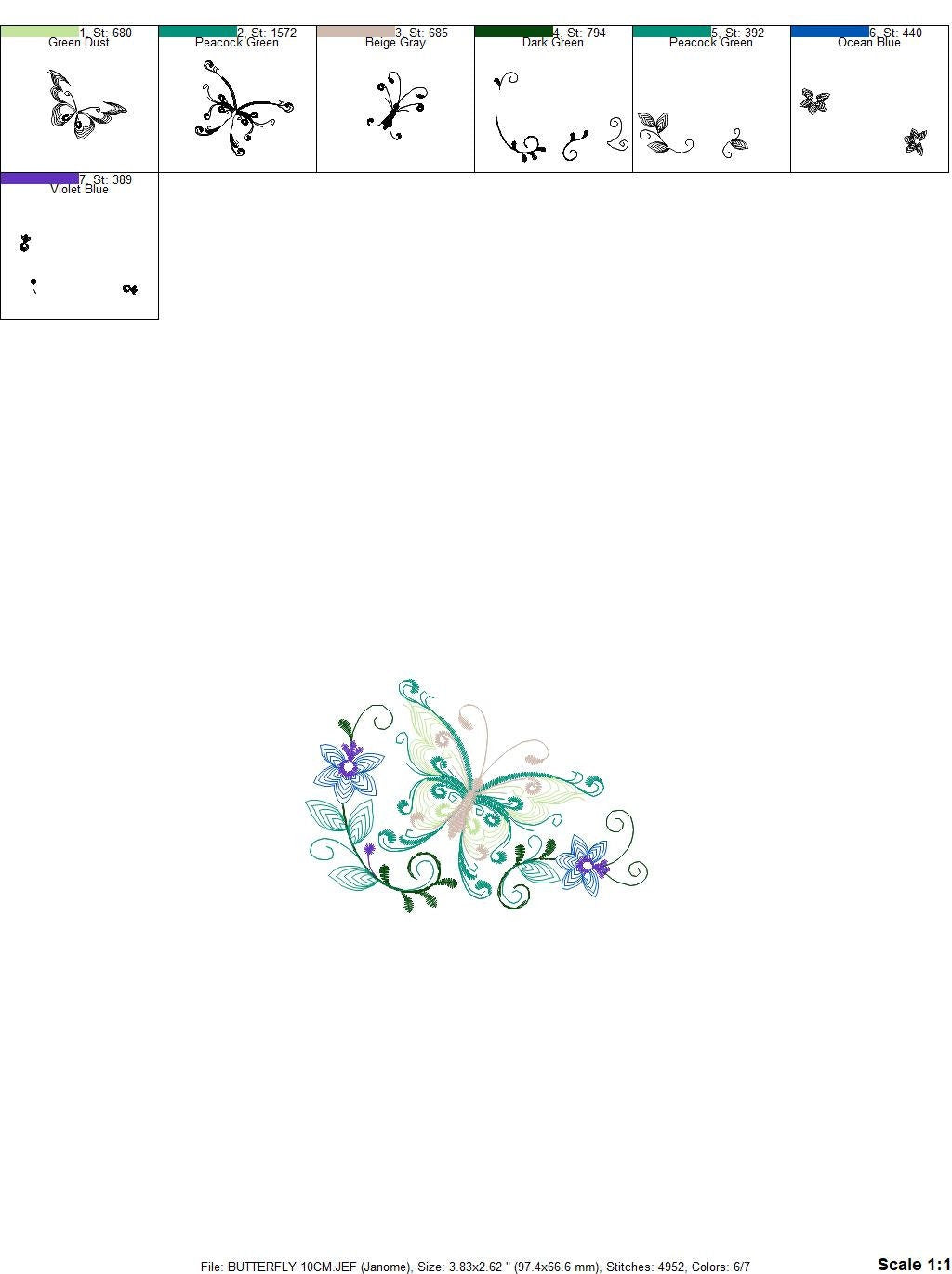 Butterfly embroidery design - Delicate Flowers embroidery designs machine embroidery pattern - baby girl embroidery file - instant download - Marcia Embroidery