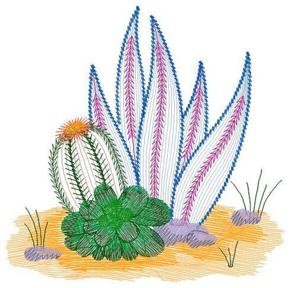Cactus embroidery designs - Succulent embroidery design machine embroidery pattern - Mexican cactus design - plant embroidery file desert