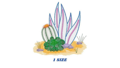 Cactus embroidery designs - Succulent embroidery design machine embroidery pattern - Mexican cactus design - plant embroidery file desert