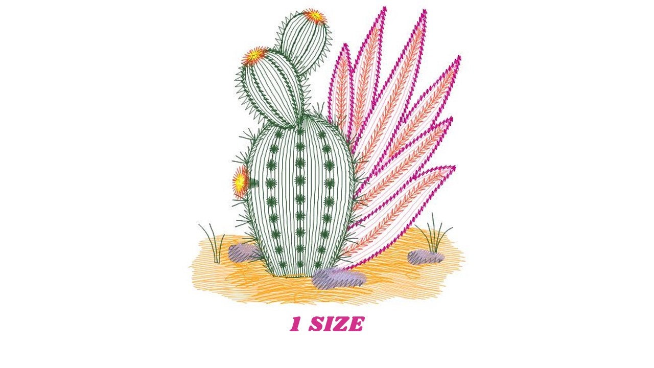 Cactus embroidery designs - Succulent embroidery design machine embroidery pattern - Mexican cactus design - plant embroidery file desert Marcia Embroidery