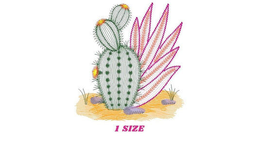 Cactus embroidery designs - Succulent embroidery design machine embroidery pattern - Mexican cactus design - plant embroidery file desert Marcia Embroidery