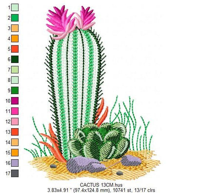 Cactus embroidery designs - Succulent embroidery design machine embroidery pattern - Mexican cactus design - plant embroidery file desert