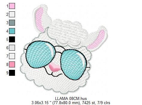 Llama embroidery design - Llama with glasses embroidery designs machine embroidery pattern - Baby girl embroidery file - instant download Marcia Embroidery