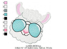 Cargar imagen en el visor de la galería, Llama embroidery design - Llama with glasses embroidery designs machine embroidery pattern - Baby girl embroidery file - instant download
