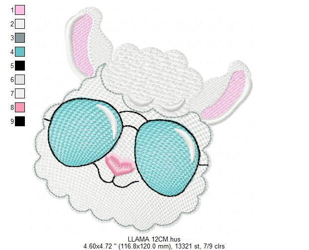 Llama embroidery design - Llama with glasses embroidery designs machine embroidery pattern - Baby girl embroidery file - instant download Marcia Embroidery