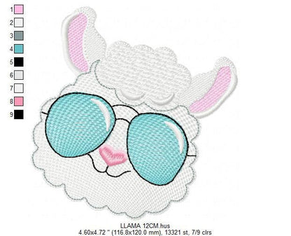 Llama embroidery design - Llama with glasses embroidery designs machine embroidery pattern - Baby girl embroidery file - instant download Marcia Embroidery
