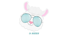 Cargar imagen en el visor de la galería, Llama embroidery design - Llama with glasses embroidery designs machine embroidery pattern - Baby girl embroidery file - instant download
