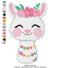 Cargar imagen en el visor de la galería, Llama embroidery design - Animals embroidery designs machine embroidery pattern - Baby girl embroidery file - Mexican llama instant download
