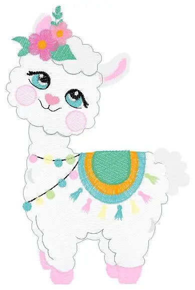 Llama embroidery design - Animals embroidery designs machine embroidery pattern - Embroidery file for girls - instant digital download pes Marcia Embroidery