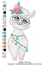 Charger l&#39;image dans la galerie, Llama embroidery design - Alpaca embroidery designs machine embroidery pattern - Baby girl embroidery file - instant digital download jef
