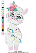 Charger l&#39;image dans la galerie, Llama embroidery design - Alpaca embroidery designs machine embroidery pattern - Baby girl embroidery file - instant digital download jef
