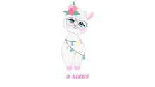 Load image into Gallery viewer, Llama embroidery design - Alpaca embroidery designs machine embroidery pattern - Baby girl embroidery file - instant digital download jef
