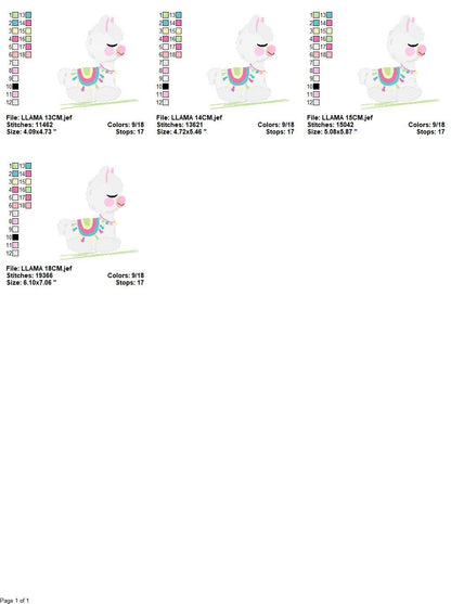Llama embroidery design - Animals embroidery designs machine embroidery pattern - Baby girl embroidery file - Mexican llama instant download
