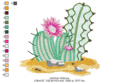 Cactus embroidery designs - Succulent embroidery design machine embroidery pattern - Mexican cactus design - plant embroidery file desert Marcia Embroidery