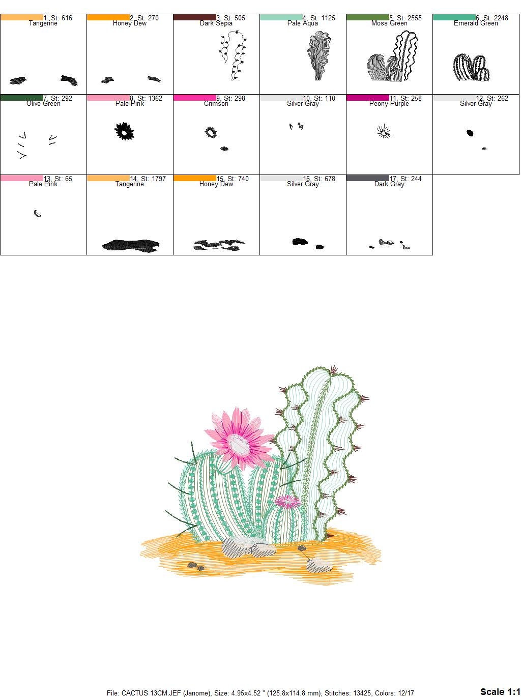 Cactus embroidery designs - Succulent embroidery design machine embroidery pattern - Mexican cactus design - plant embroidery file desert Marcia Embroidery