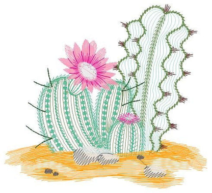 Cactus embroidery designs - Succulent embroidery design machine embroidery pattern - Mexican cactus design - plant embroidery file desert Marcia Embroidery