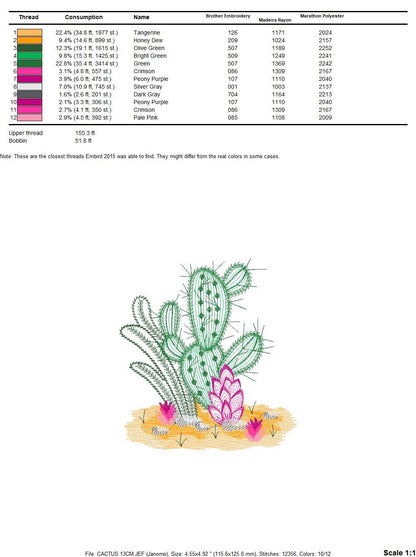 Cactus embroidery designs - Succulent embroidery design machine embroidery pattern - Mexican cactus design - plant embroidery file desert