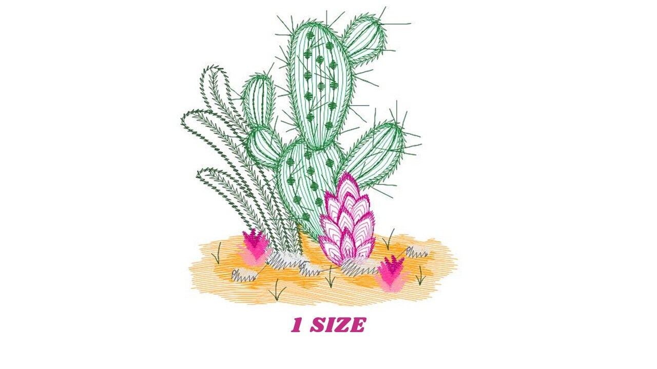 Cactus embroidery designs - Succulent embroidery design machine embroidery pattern - Mexican cactus design - plant embroidery file desert