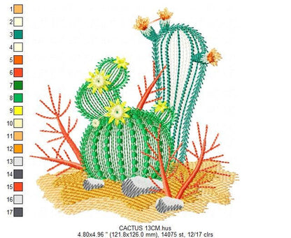 Cactus embroidery designs - Succulent embroidery design machine embroidery pattern - Mexican cactus design - plant embroidery file desert Marcia Embroidery