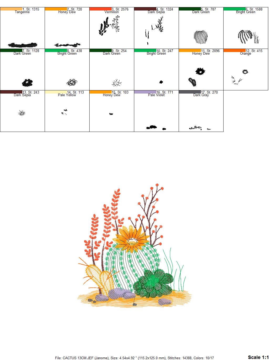 Cactus embroidery designs - Succulent embroidery design machine embroidery pattern - Mexican cactus design - plant embroidery file desert - Marcia Embroidery