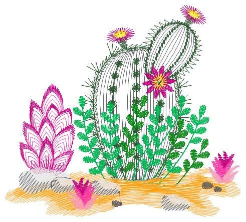 Cactus embroidery designs - embroidery design machine embroidery pattern - Mexican cactus design - plant embroidery file desert Marcia Embroidery
