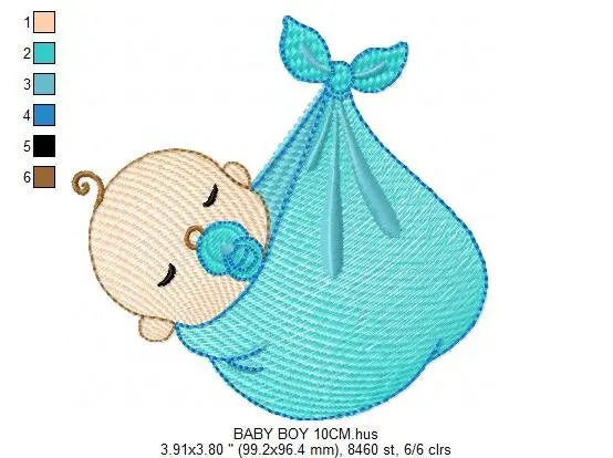 Sleeping baby embroidery design - Baby boy embroidery design machine embroidery pattern - Newborn embroidery file nursery  instant download Marcia Embroidery