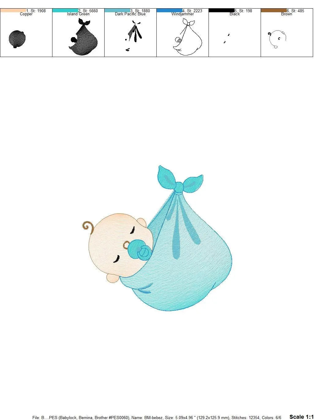 Sleeping baby embroidery design - Baby boy embroidery design machine embroidery pattern - Newborn embroidery file nursery  instant download Marcia Embroidery