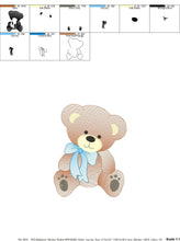 Charger l&#39;image dans la galerie, Bear embroidery designs - Baby boy embroidery design machine embroidery pattern - Cute Teddy Bear embroidery file - instant download pes jef
