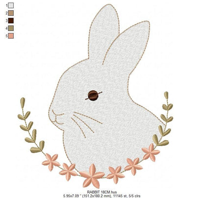 Bunny embroidery design - Animal embroidery designs machine embroidery pattern - Woodland animals embroidery file - instant download rabbit Marcia Embroidery