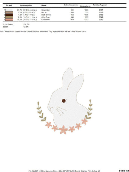 Bunny embroidery design - Animal embroidery designs machine embroidery pattern - Woodland animals embroidery file - instant download rabbit Marcia Embroidery