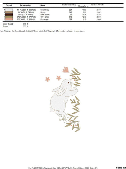 Bunny embroidery design - Animal embroidery designs machine embroidery pattern - Woodland animals embroidery file - instant download rabbit Marcia Embroidery