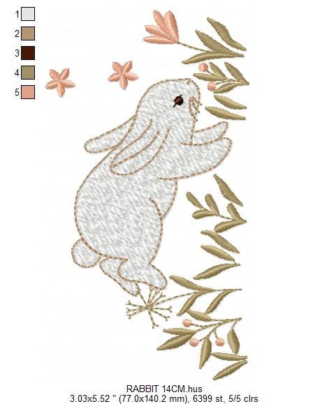 Bunny embroidery design - Animal embroidery designs machine embroidery pattern - Woodland animals embroidery file - instant download rabbit Marcia Embroidery