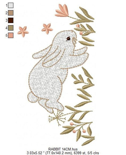 Bunny embroidery design - Animal embroidery designs machine embroidery pattern - Woodland animals embroidery file - instant download rabbit Marcia Embroidery