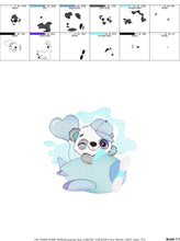 Cargar imagen en el visor de la galería, Panda in a plane embroidery design - Animal embroidery designs machine embroidery pattern - Baby boy embroidery file - Panda embroidery kid
