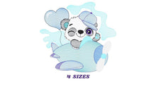 Cargar imagen en el visor de la galería, Panda in a plane embroidery design - Animal embroidery designs machine embroidery pattern - Baby boy embroidery file - Panda embroidery kid
