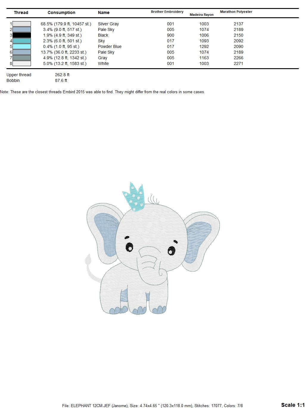 Elephant with a crown embroidery designs - Animal embroidery design machine embroidery pattern - Baby girl embroidery file - Baby elephant