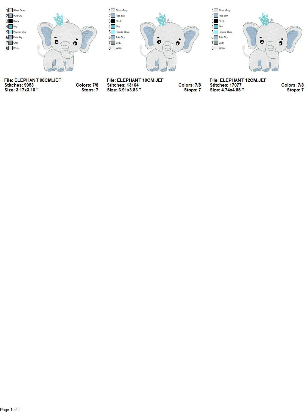 Elephant with a crown embroidery designs - Animal embroidery design machine embroidery pattern - Baby girl embroidery file - Baby elephant