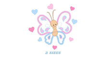 Load image into Gallery viewer, Butterfly embroidery design - Cute embroidery designs machine embroidery pattern - Baby girl embroidery file - instant download digital pes
