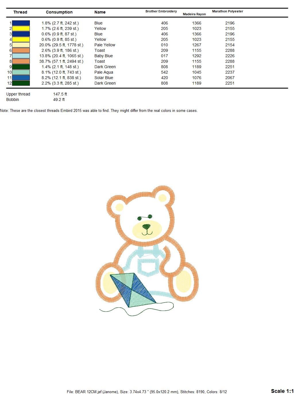 Kite embroidery designs - Boy embroidery design machine embroidery pattern - Bear embroidery file Bear design sky embroidery kid embroidery Marcia Embroidery